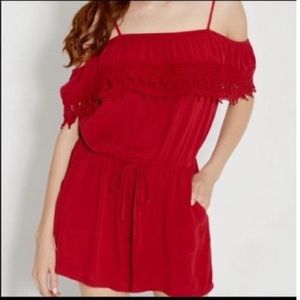 ❗️6 for $20❗️ NWT! Maurices Red Lace Romper